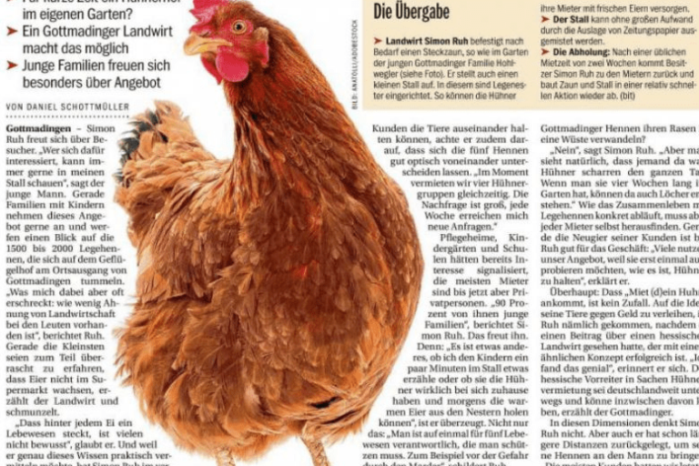 Hegau Bauer vermietet seine Hennen